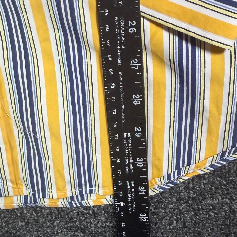 Polo Ralph Lauren Stanton Classic Fit Shirt Mens XL Yellow Blue Striped Long Slv